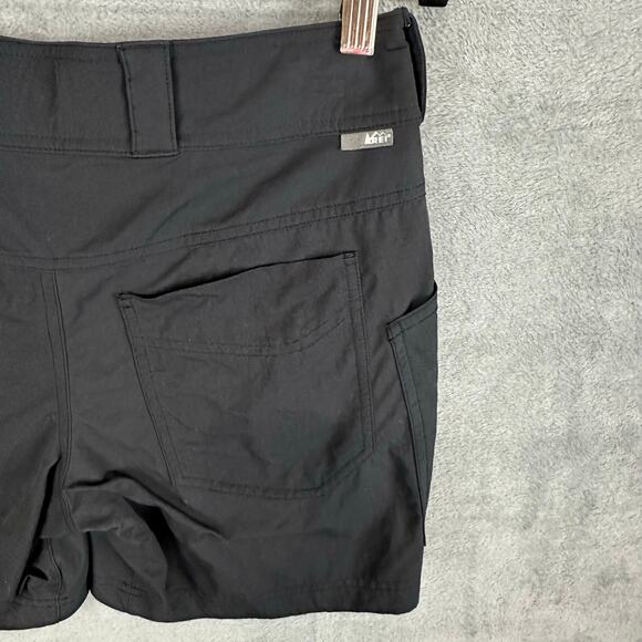 REI Shorts Womens 4 Black Nylon Stretch Pockets Outdoor Hiking Camping Nature - Picture 5 of 13